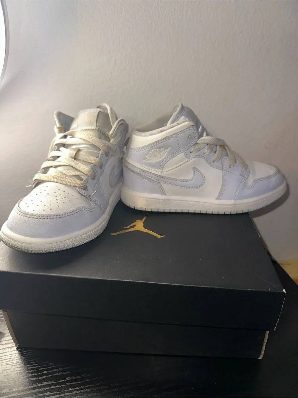 Jordan Kids White and Light Gray High-Top Sneakers